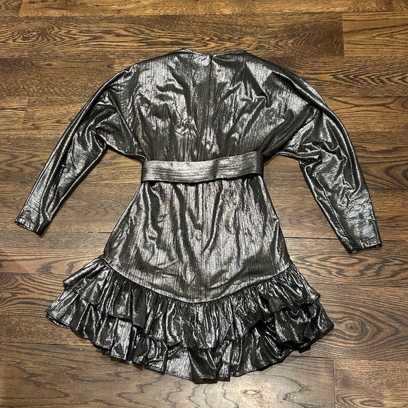 Retrofete Maureen Metallic Silver Mini Dress - Picture 7 of 11